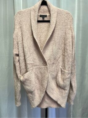 PJ Salvage Blush Pink Beige Shawl Collar Fuzzy Cardigan